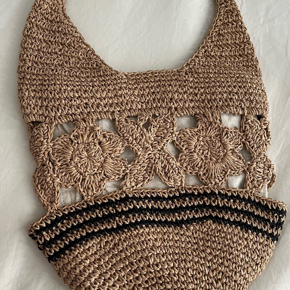 Zara Crochet Floral Tote Bag